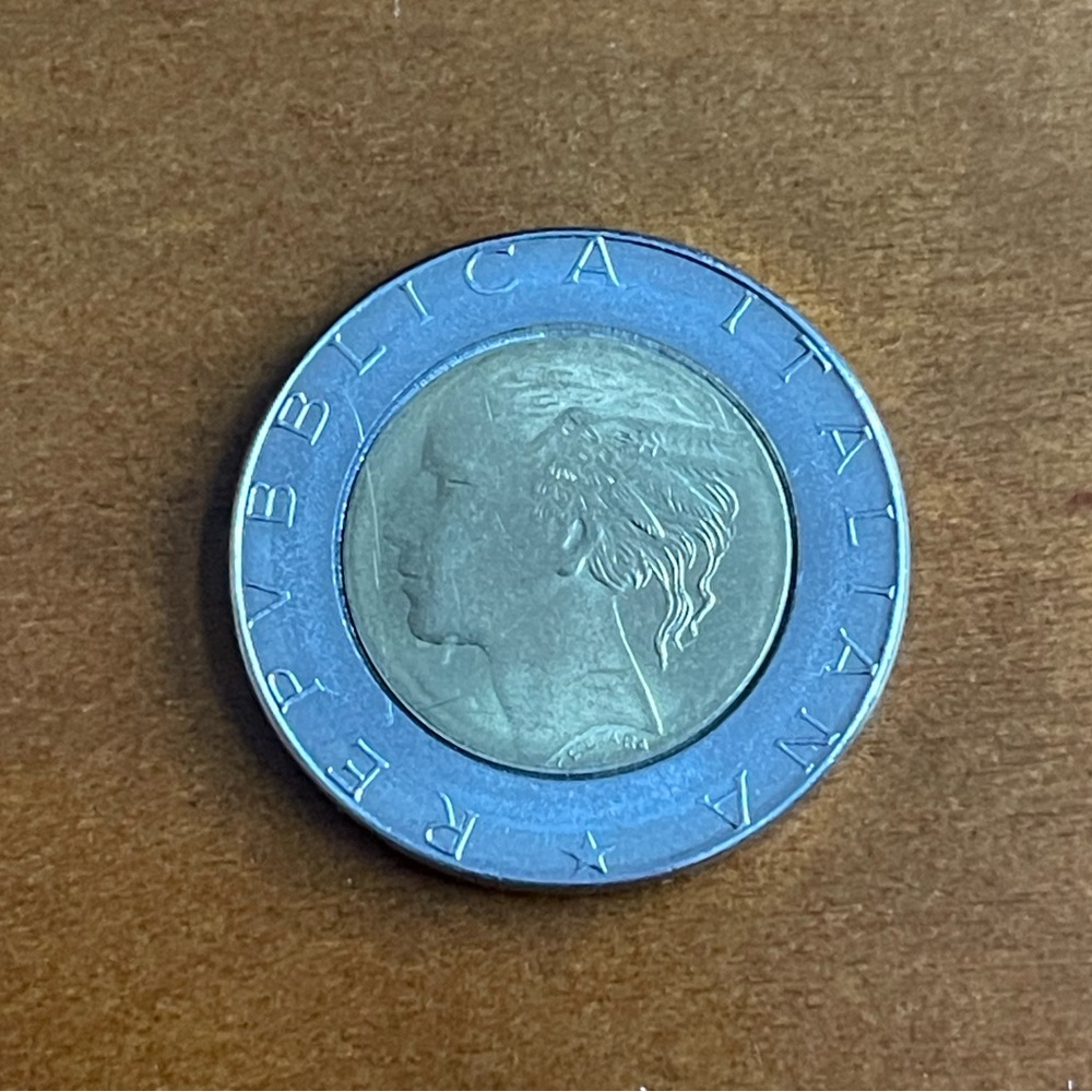 1991 Repvbblica Italiana Coin 500 Lire Italian Vintage Coin, Collector’s Coin